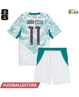 Günstige Portugal Joao Felix #11 Auswärts Trikotsatzt Kinder WM 2026 Kurzarm (+ Kurze Hosen)